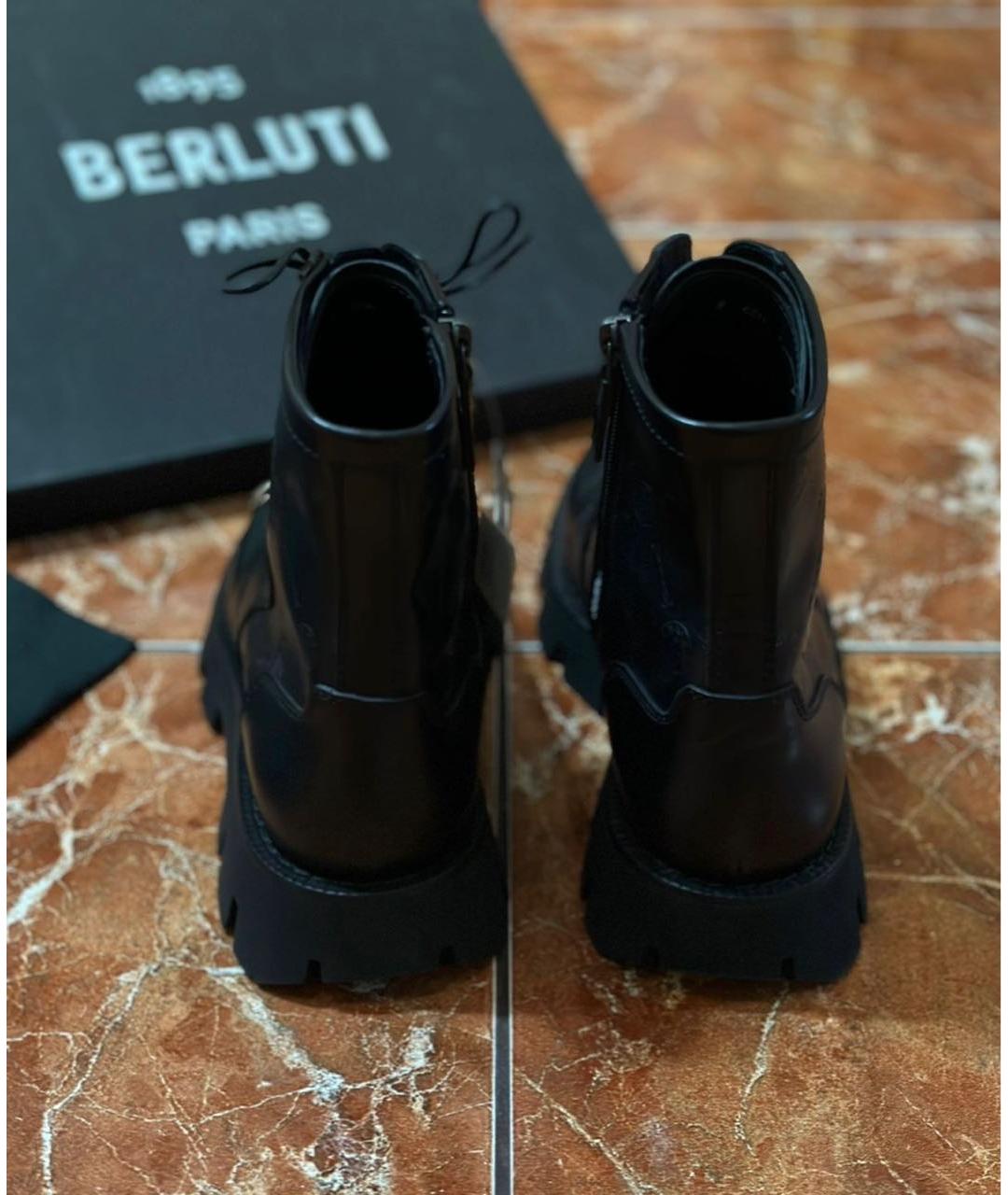 BERLUTI Черные кожаные высокие ботинки, фото 4