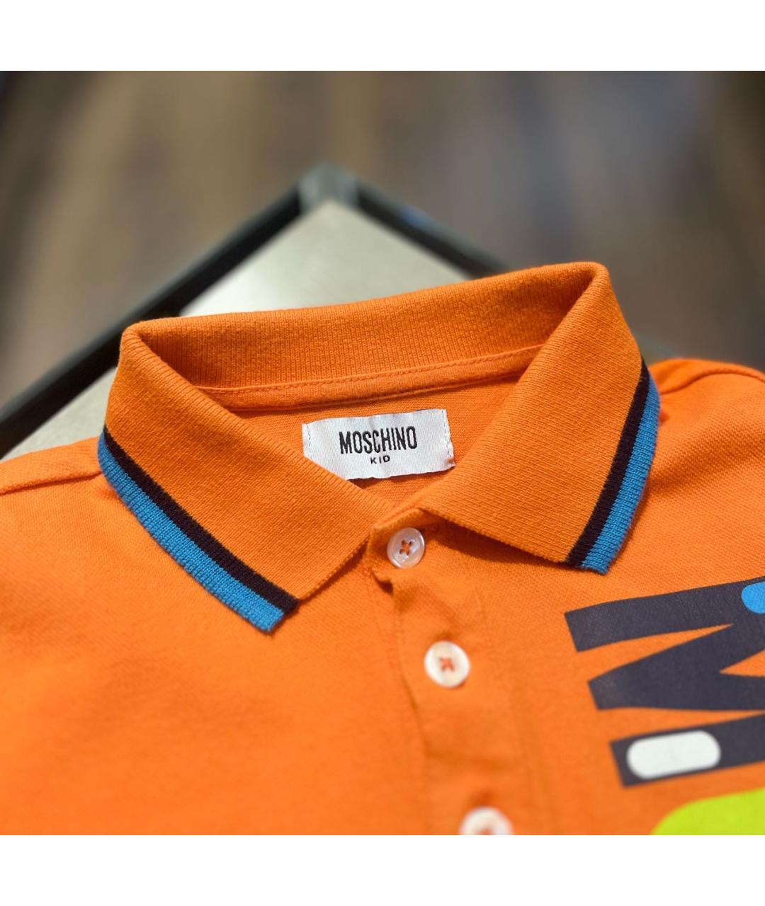 MOSCHINO KIDS Оранжевая хлопковая детская футболка, фото 3