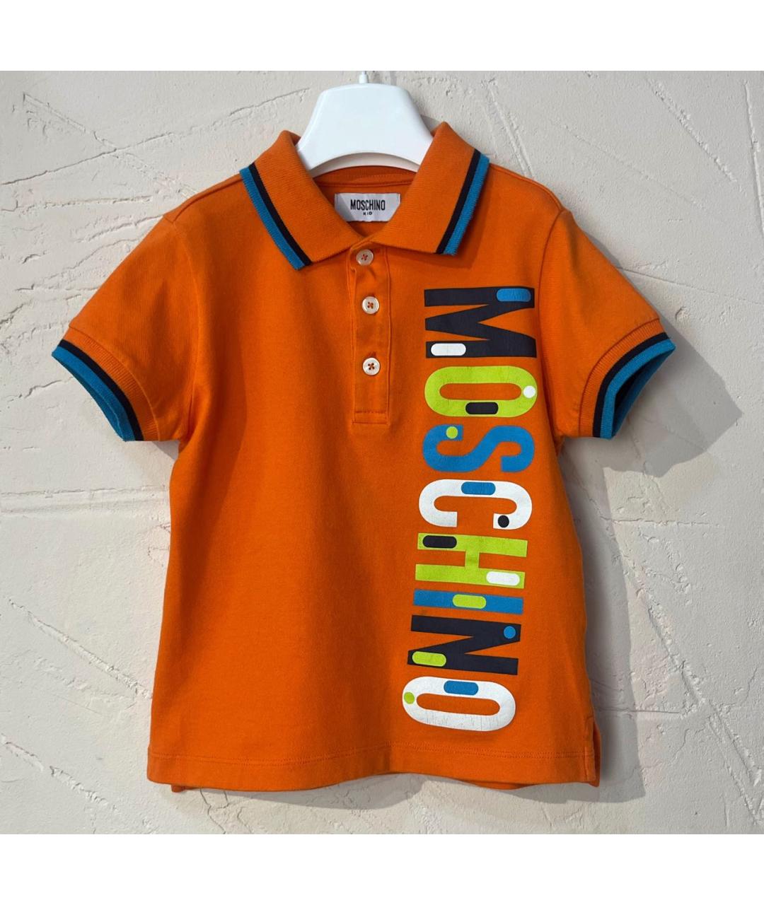 MOSCHINO KIDS Оранжевая хлопковая детская футболка, фото 6