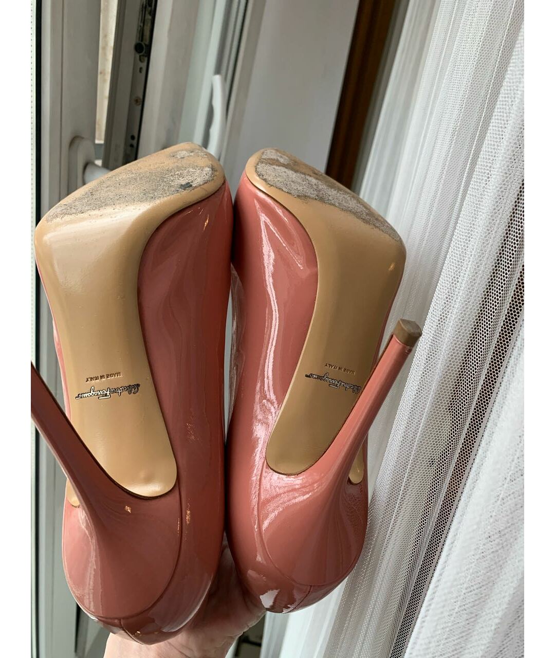 SALVATORE FERRAGAMO Коралловые туфли из лакированной кожи, фото 6