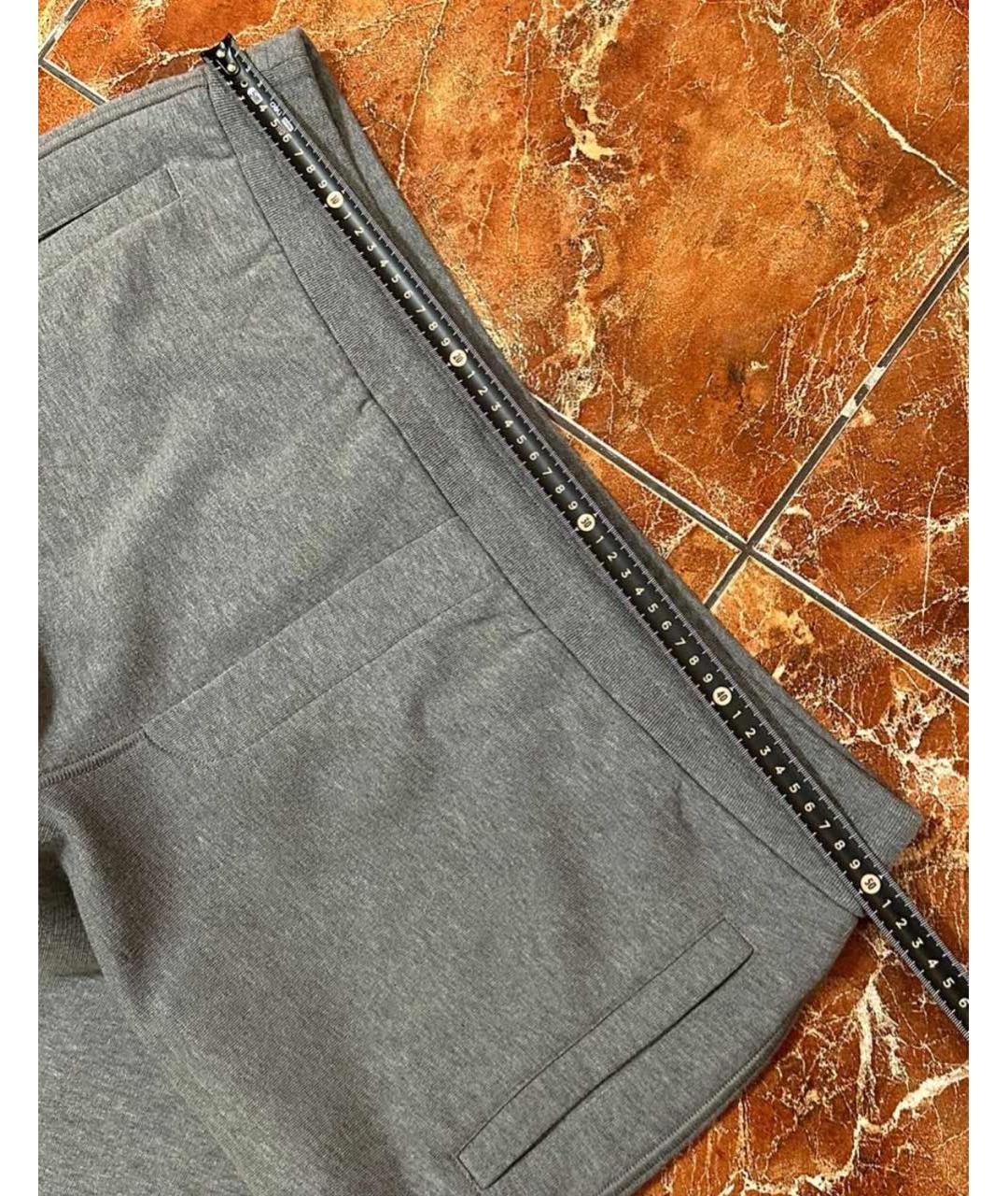 BRIONI Серые хлопковые повседневные брюки, фото 3