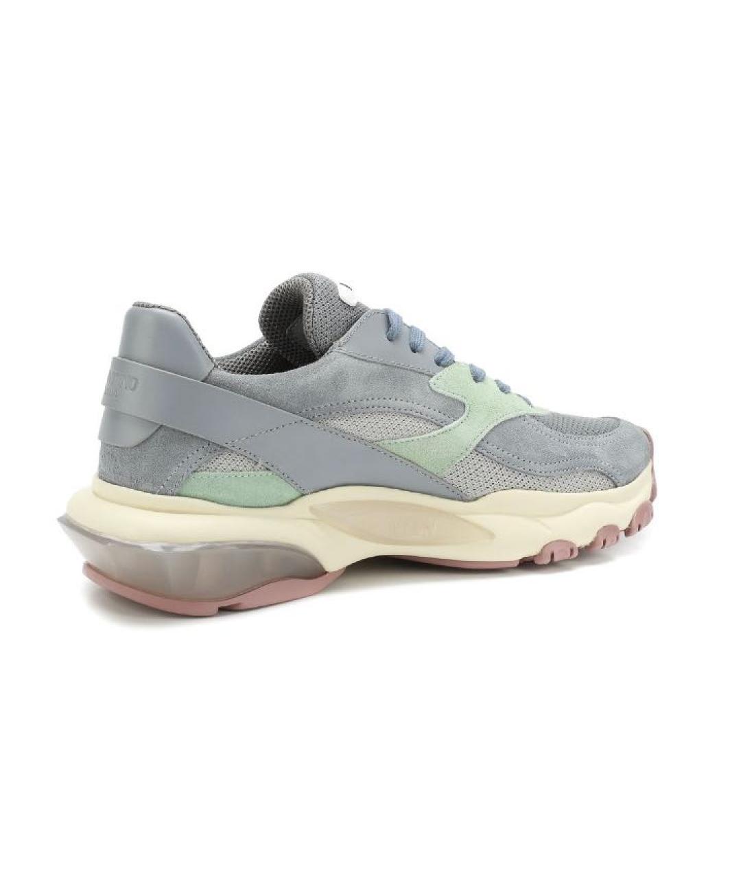 VALENTINO Серые кожаные кроссовки, фото 5