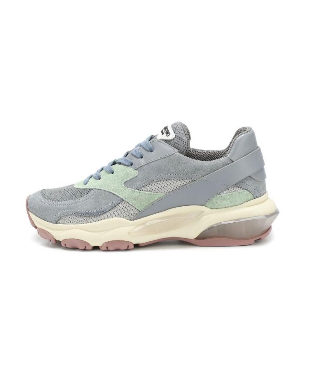 VALENTINO Серые кожаные кроссовки, фото 7