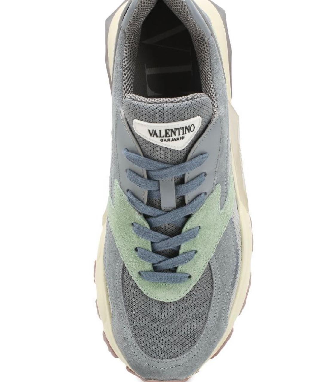 VALENTINO Серые кожаные кроссовки, фото 4