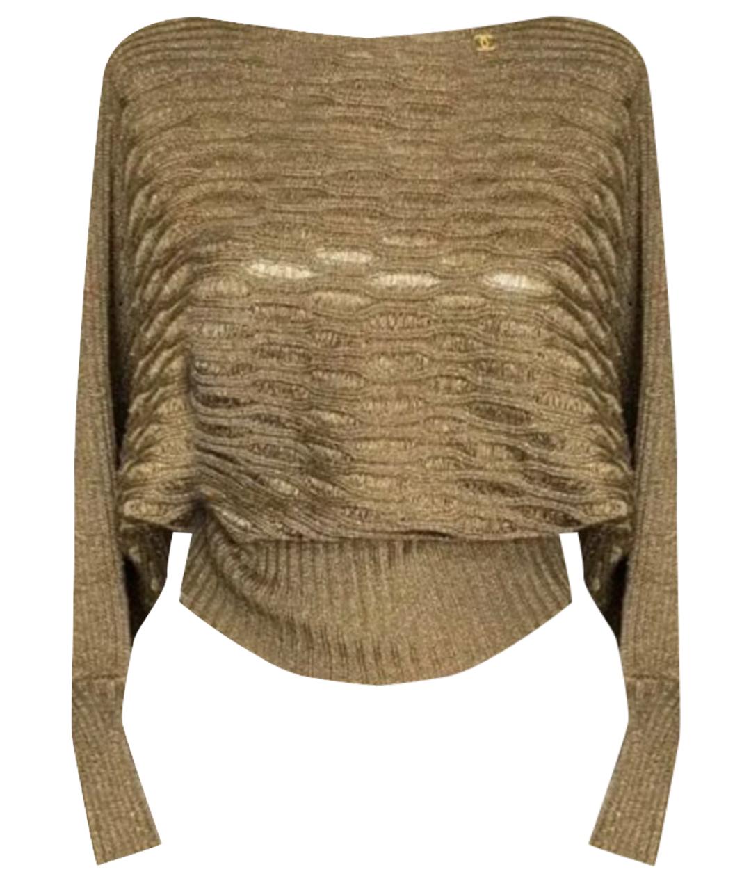 CHANEL PRE-OWNED Коричневый шерстяной джемпер / свитер, фото 1