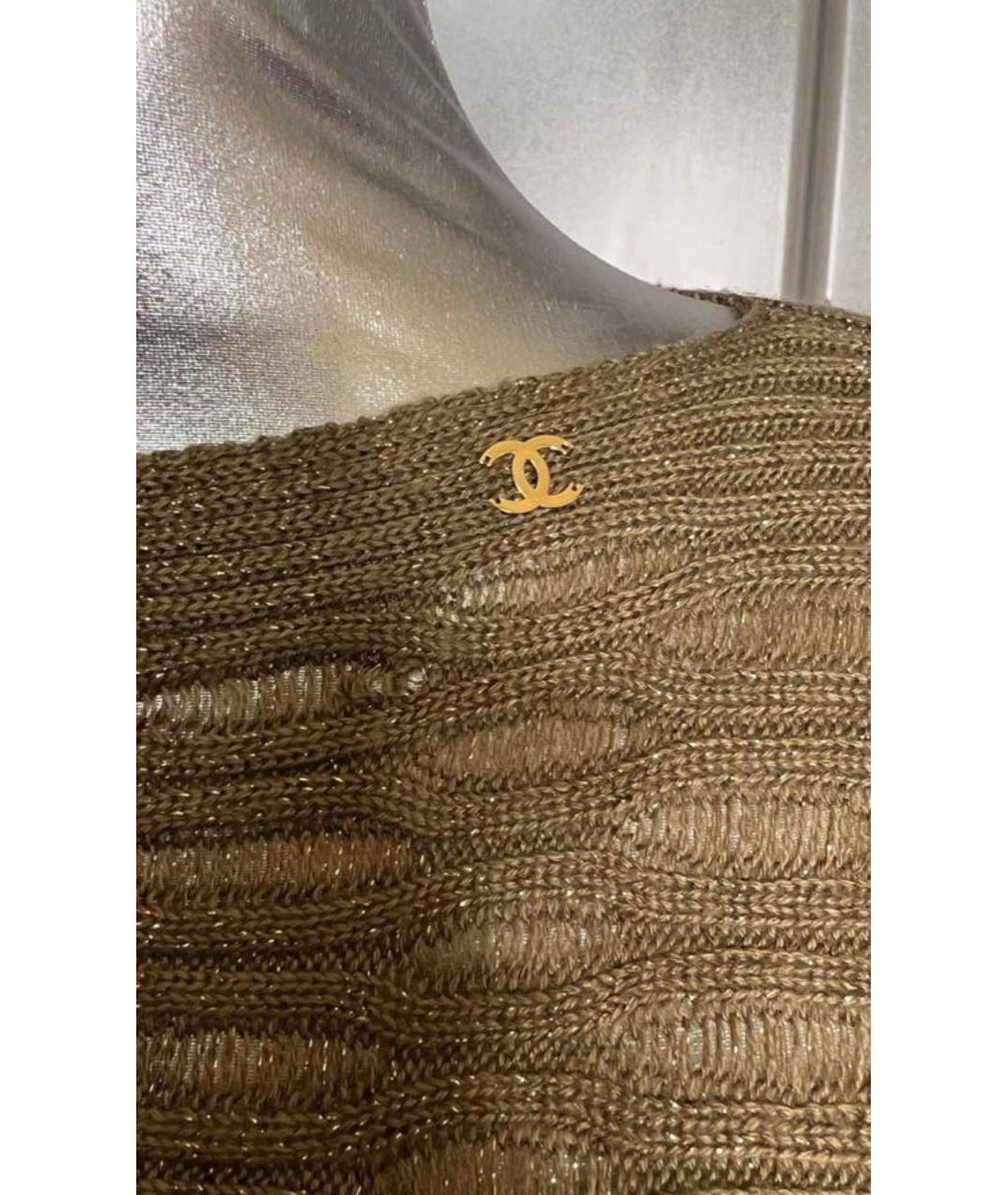 CHANEL PRE-OWNED Коричневый шерстяной джемпер / свитер, фото 2