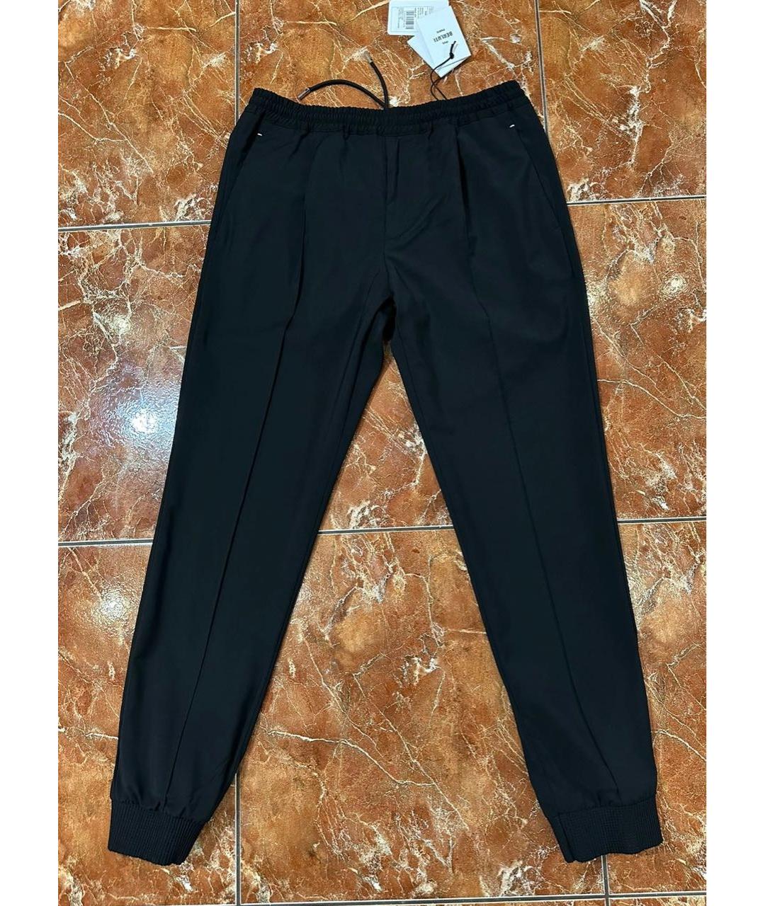 BERLUTI Черные шерстяные повседневные брюки, фото 4