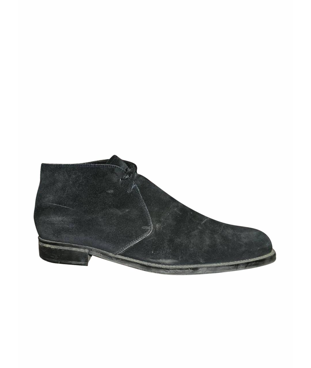 BARRETT Темно-синие замшевые низкие ботинки, фото 1