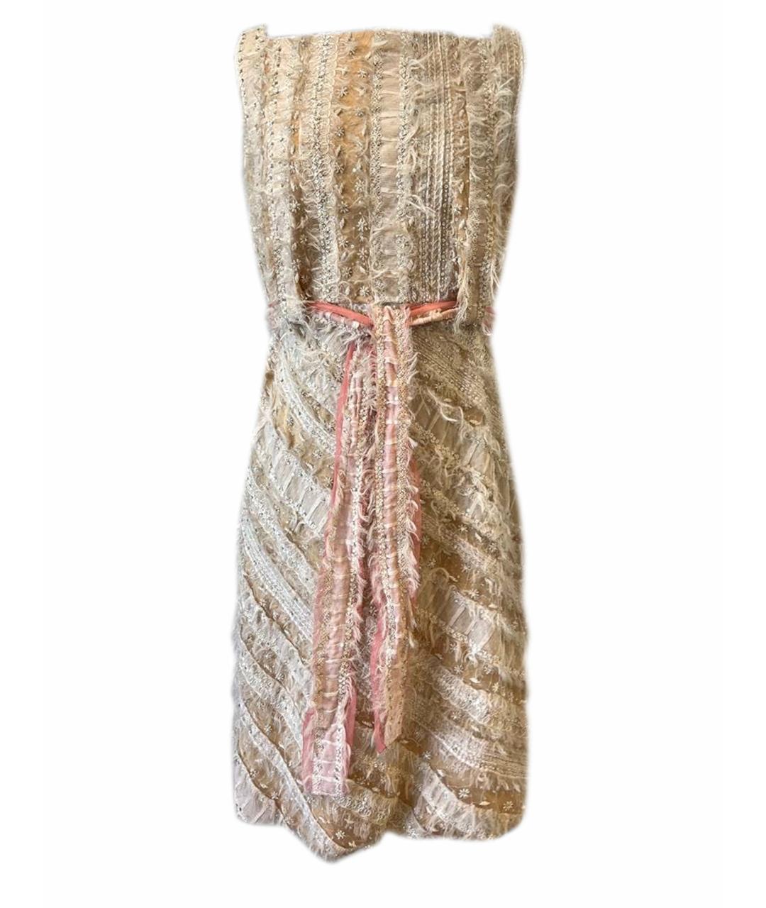 NINA RICCI PRE-OWNED Бежевое шелковое вечернее платье, фото 1