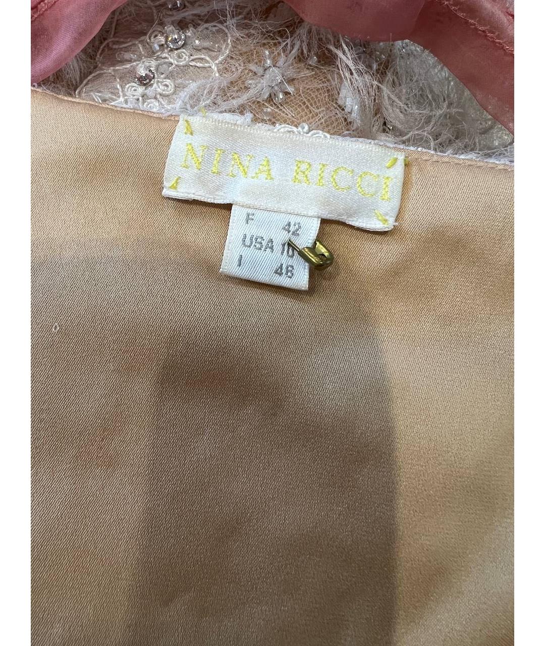 NINA RICCI PRE-OWNED Бежевое шелковое вечернее платье, фото 3