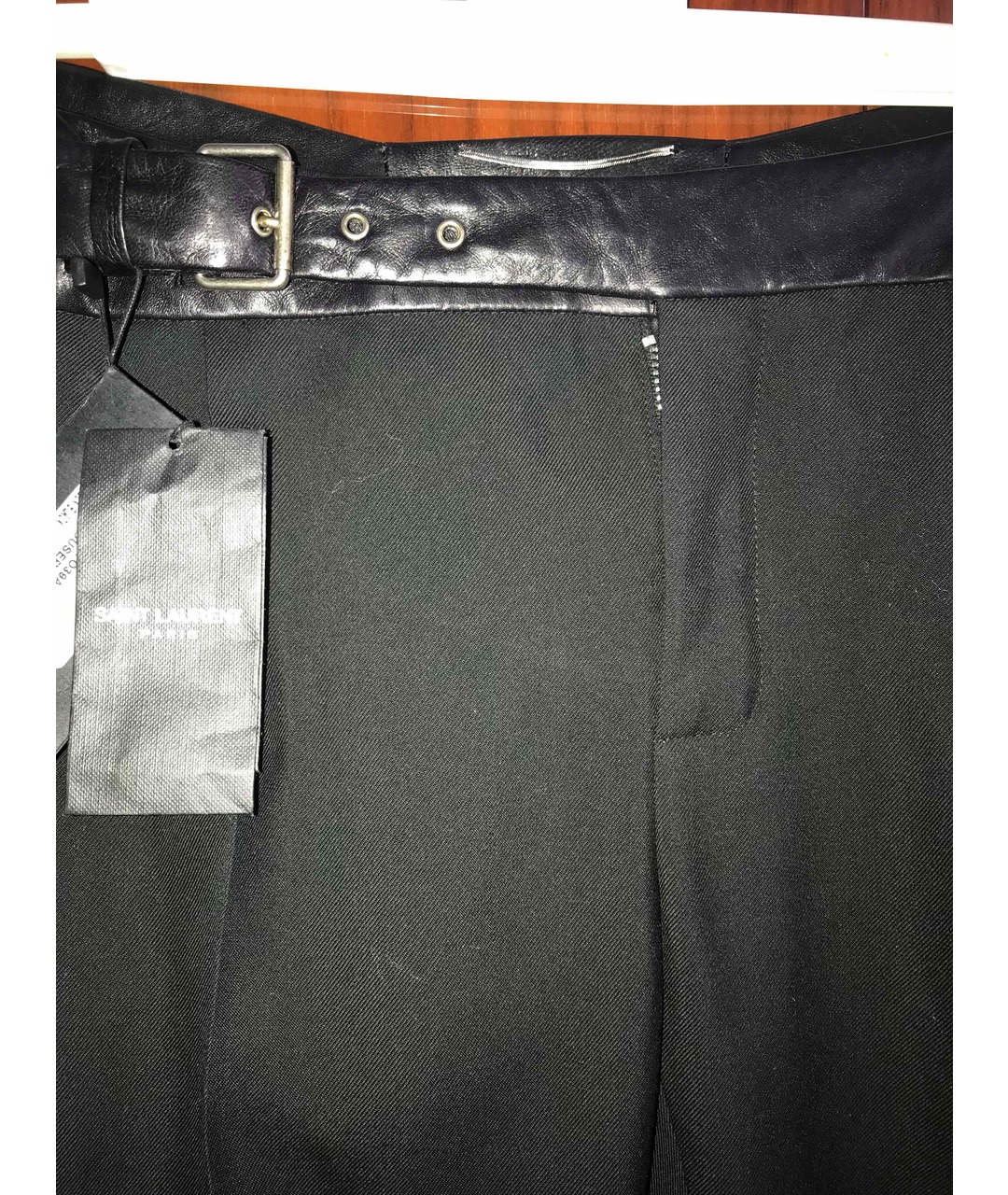 SAINT LAURENT Черные шерстяные брюки узкие, фото 2