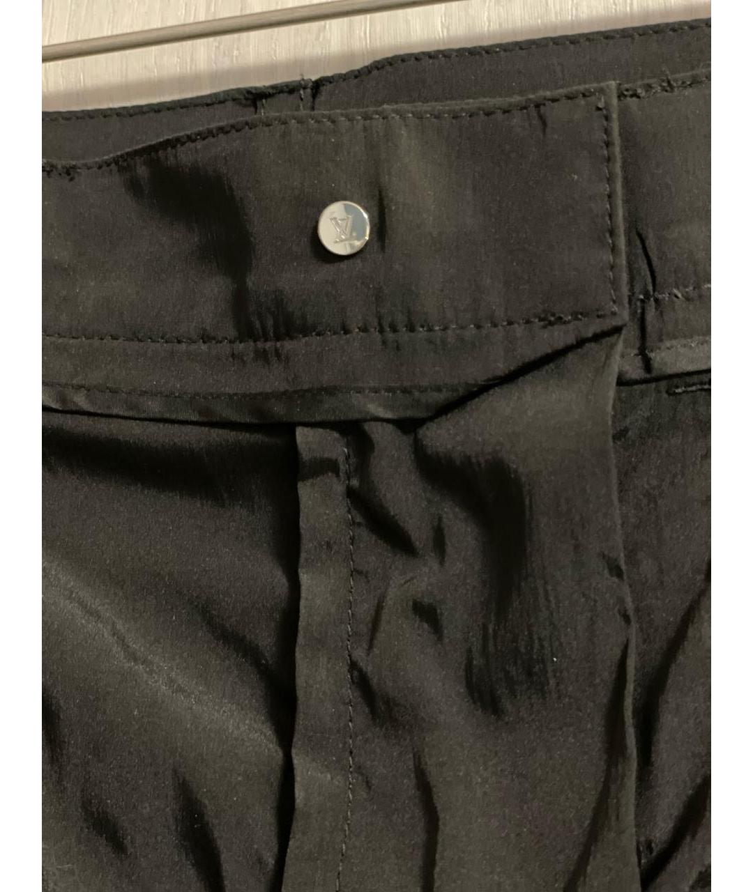 LOUIS VUITTON PRE-OWNED Черные полиуретановые прямые брюки, фото 5