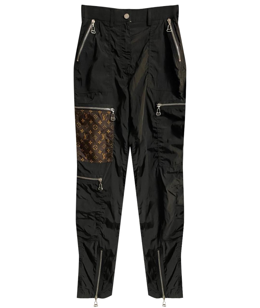 LOUIS VUITTON PRE-OWNED Черные полиуретановые прямые брюки, фото 1