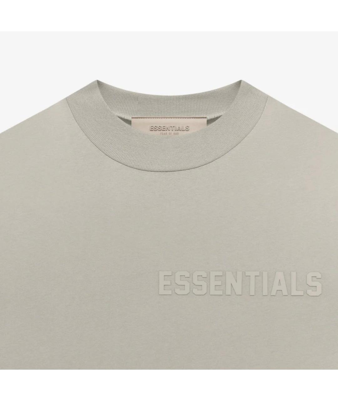 FEAR OF GOD ESSENTIALS Бежевая хлопковая футболка, фото 3