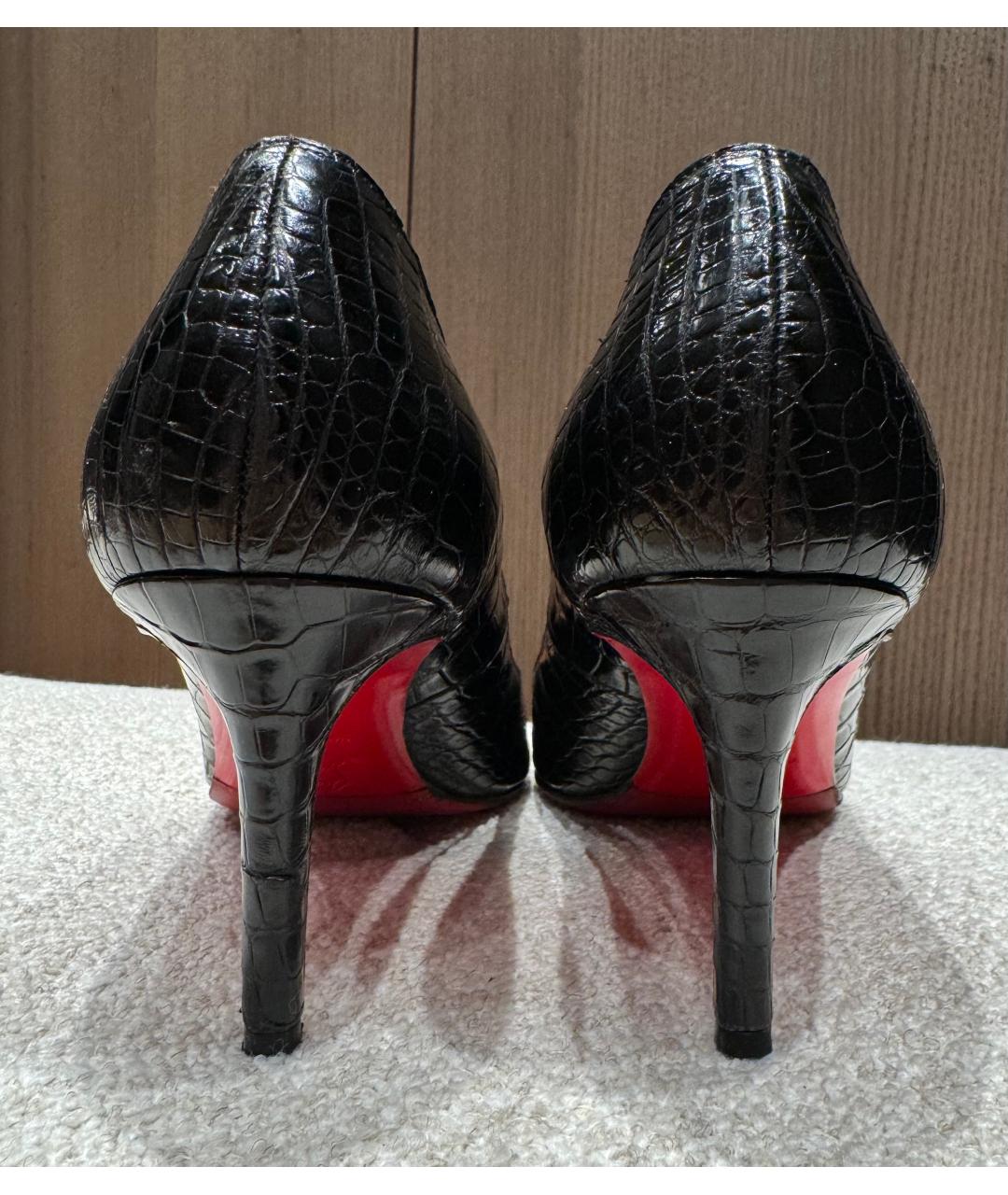 CHRISTIAN LOUBOUTIN Черные туфли из экзотической кожи, фото 4