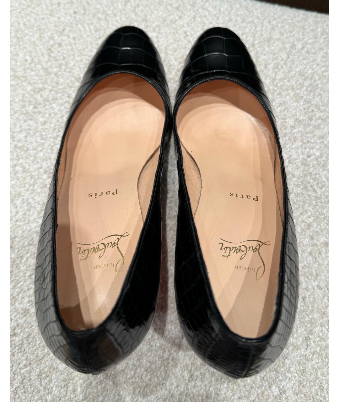 CHRISTIAN LOUBOUTIN Черные туфли из экзотической кожи, фото 7