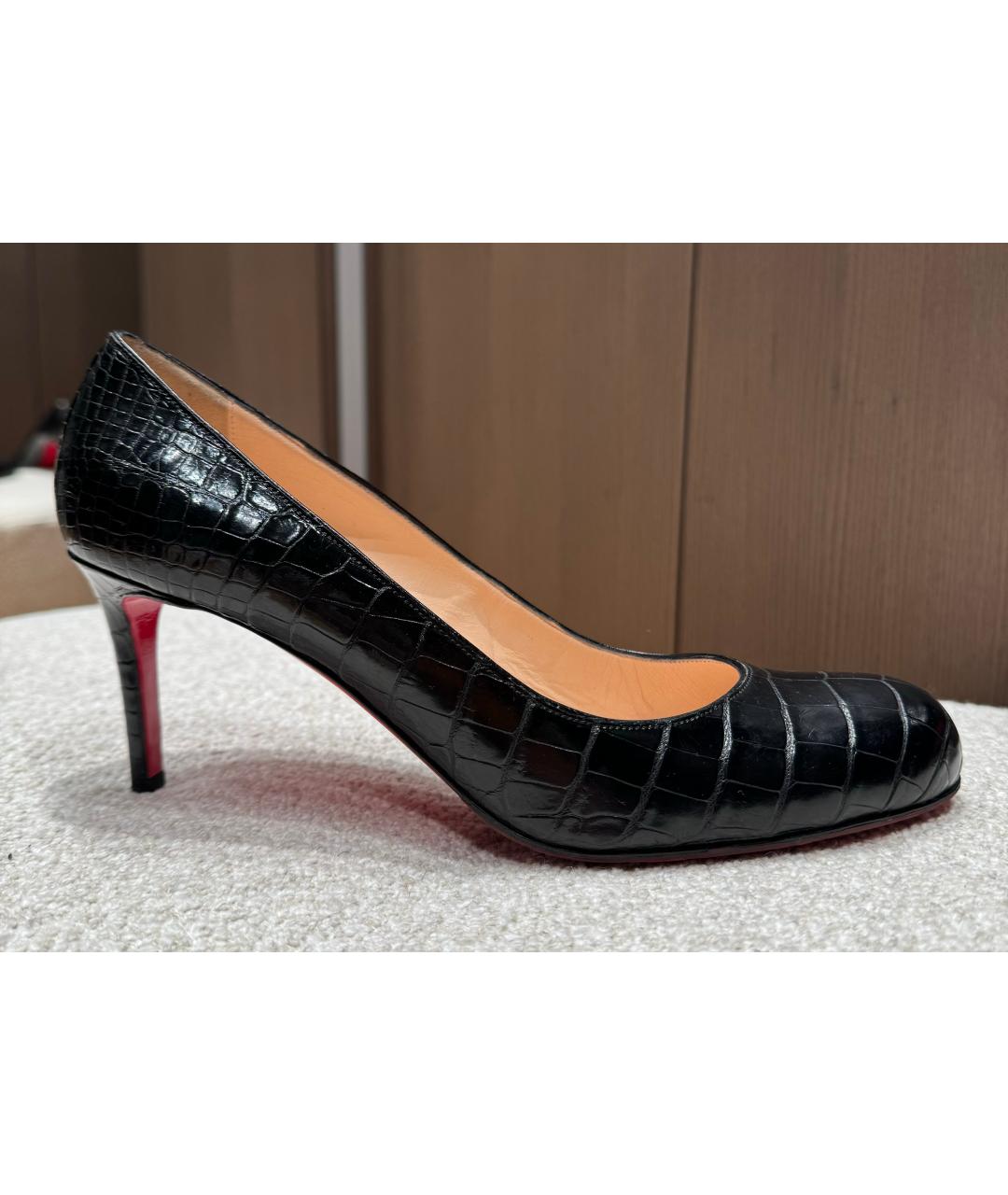 CHRISTIAN LOUBOUTIN Черные туфли из экзотической кожи, фото 8