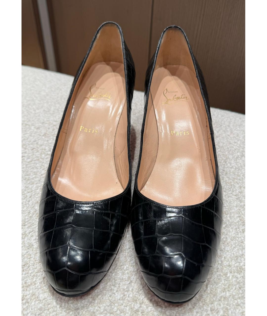 CHRISTIAN LOUBOUTIN Черные туфли из экзотической кожи, фото 2