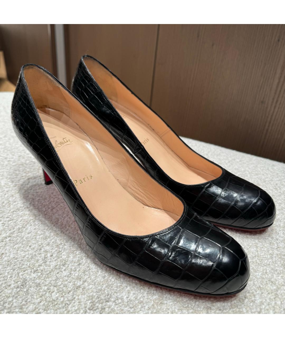 CHRISTIAN LOUBOUTIN Черные туфли из экзотической кожи, фото 6