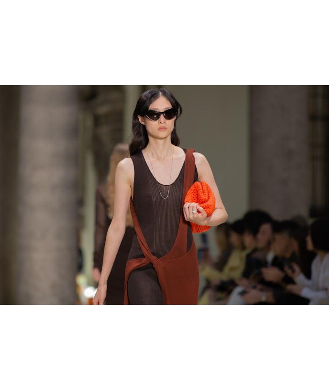 BOTTEGA VENETA Черное хлопковое вечернее платье, фото 6