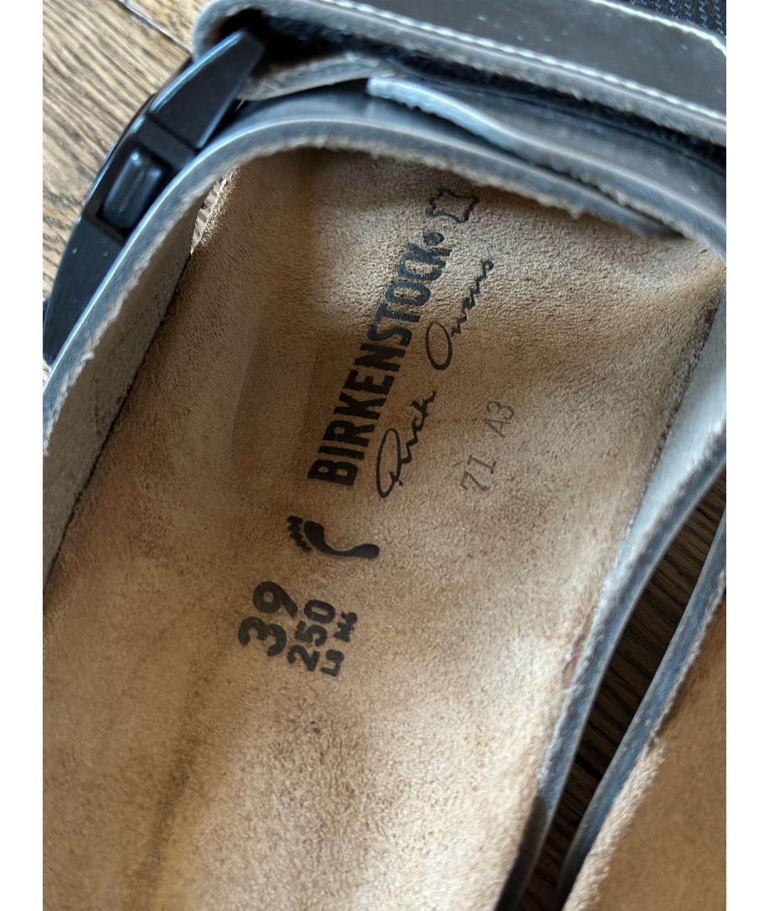 RICK OWENS Серебряные кожаные сандалии, фото 7