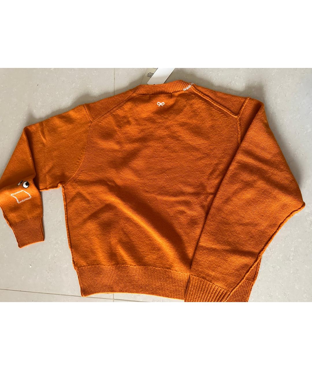 ANYA HINDMARCH Оранжевый шерстяной джемпер / свитер, фото 4