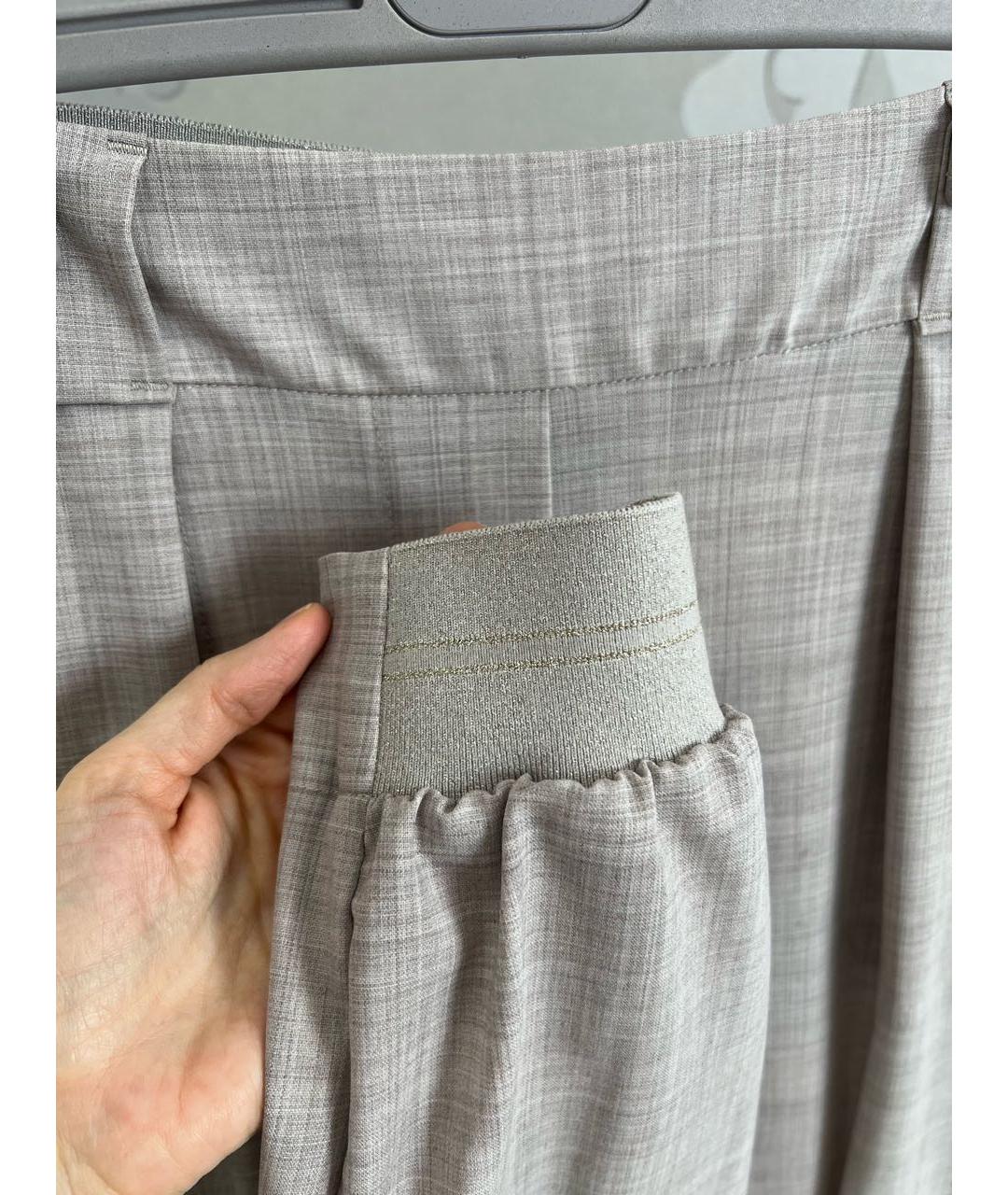 LORENA ANTONIAZZI Серые шерстяные брюки узкие, фото 4