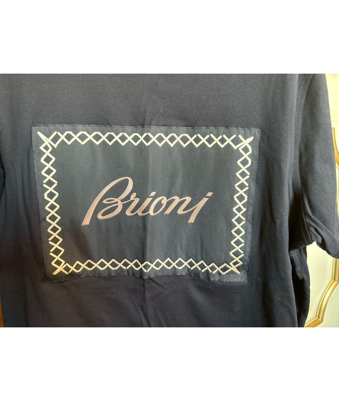 BRIONI Черная хлопковая футболка, фото 5