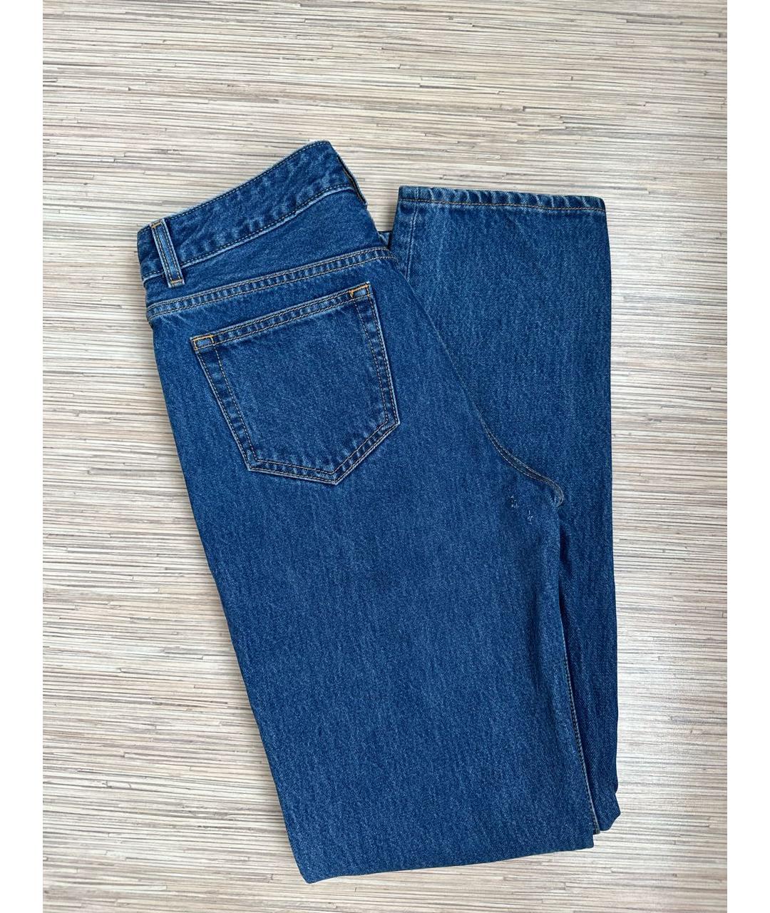 GANNI Синие хлопковые прямые джинсы, фото 7