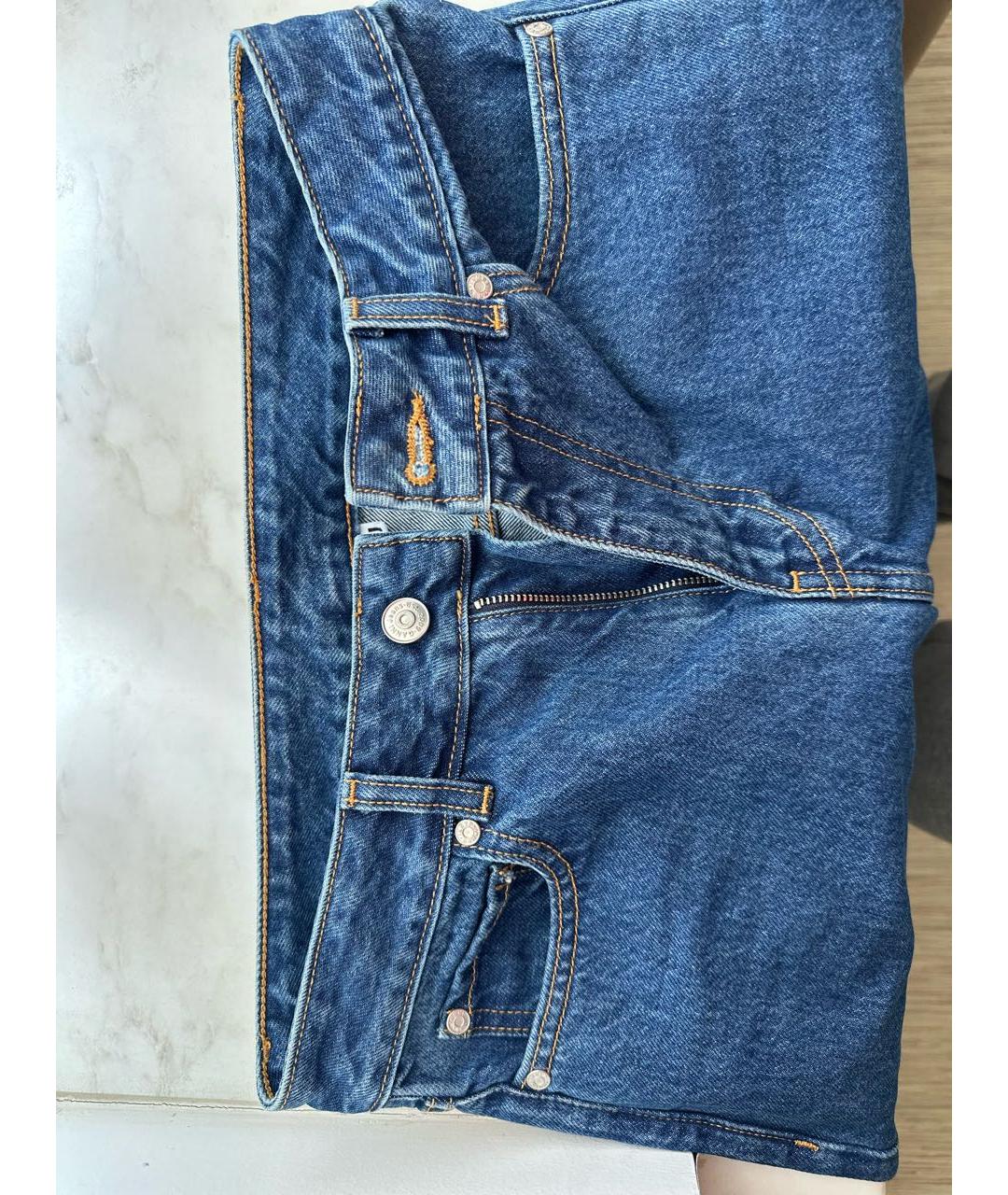 GANNI Синие хлопковые прямые джинсы, фото 4