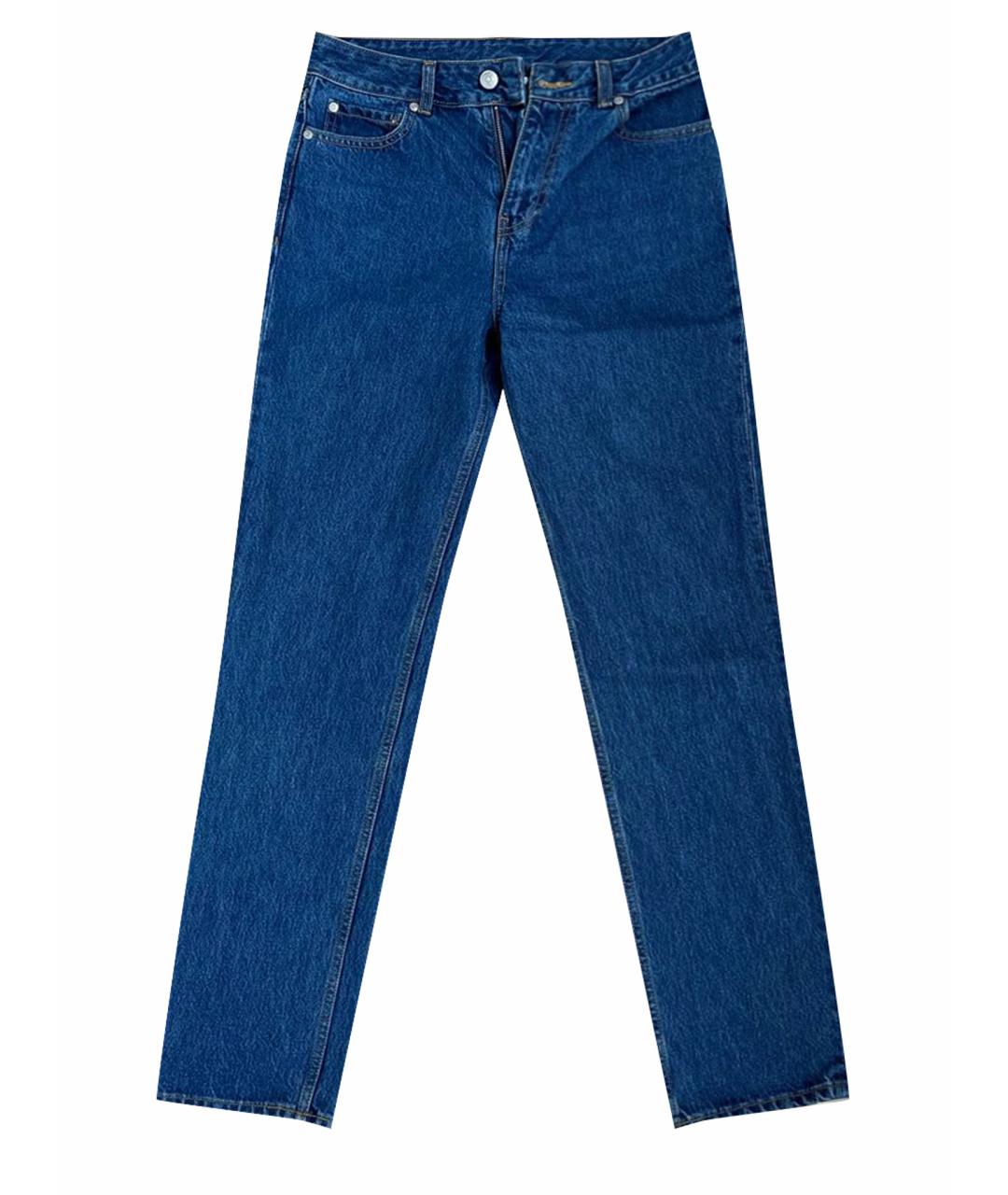 GANNI Синие хлопковые прямые джинсы, фото 1