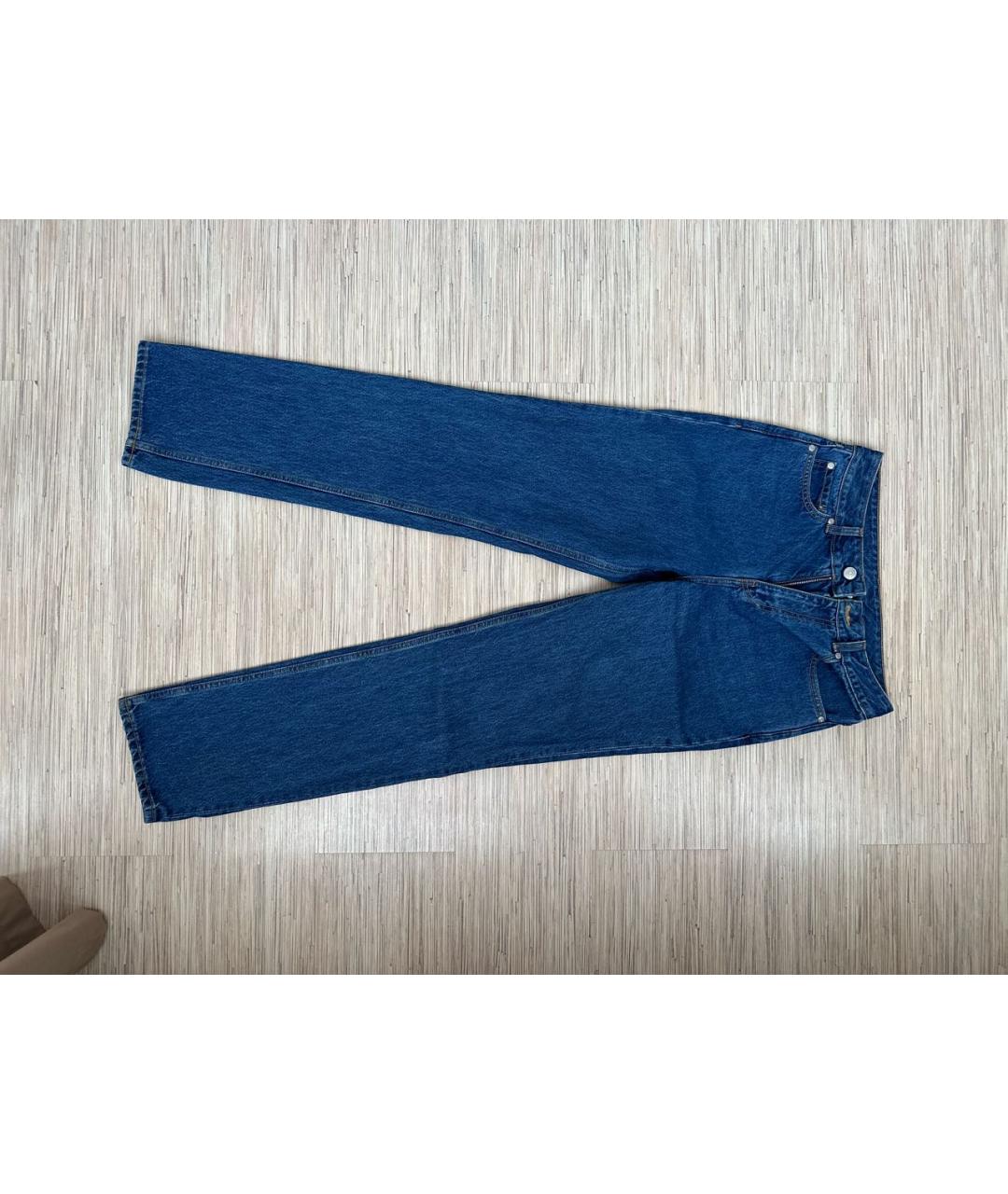 GANNI Синие хлопковые прямые джинсы, фото 9