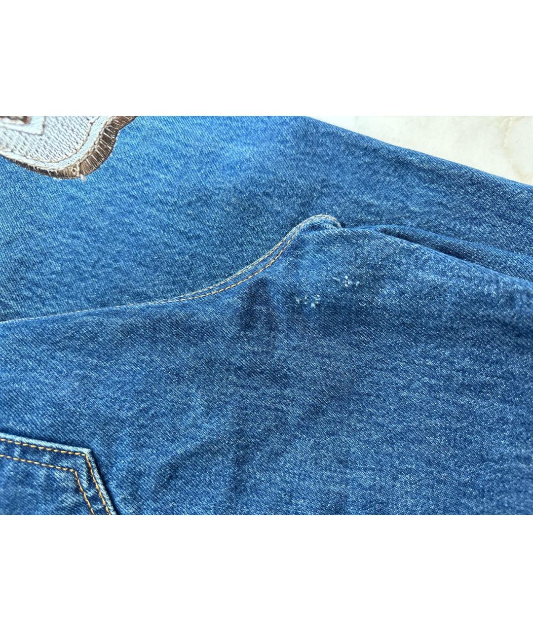 GANNI Синие хлопковые прямые джинсы, фото 6