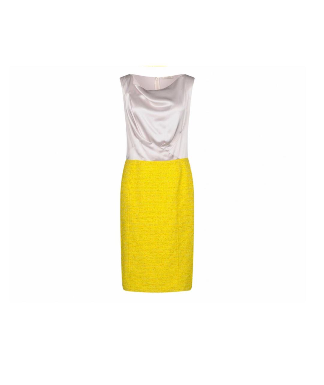 NINA RICCI Желтое твидовое повседневное платье, фото 6