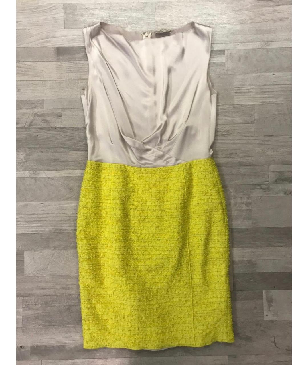NINA RICCI Желтое твидовое повседневное платье, фото 2
