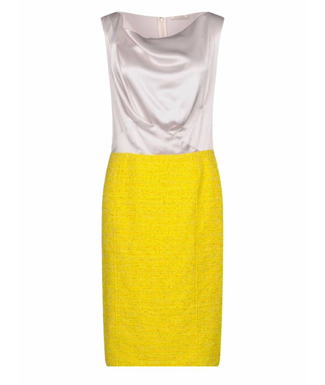 NINA RICCI Желтое твидовое повседневное платье, фото 1