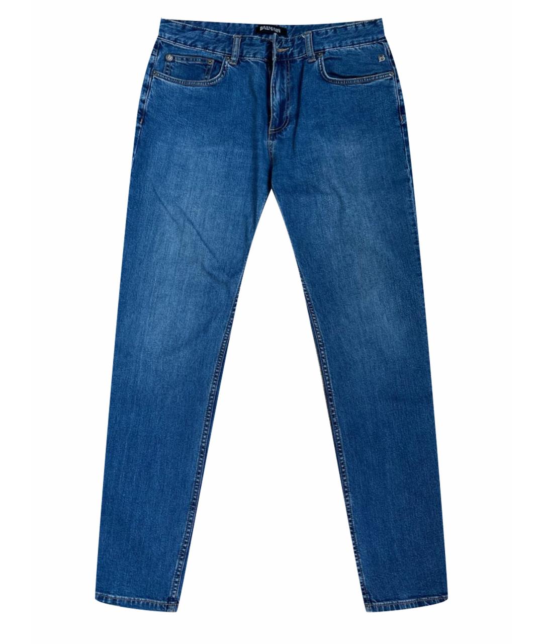 BALMAIN Синие хлопковые прямые джинсы, фото 1