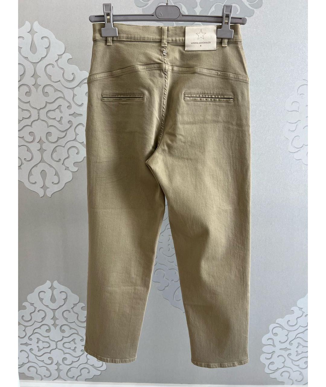 LORENA ANTONIAZZI Бежевые хлопко-эластановые прямые джинсы, фото 2