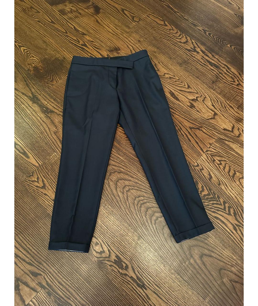 THOM BROWNE Темно-синие шерстяные брюки узкие, фото 8