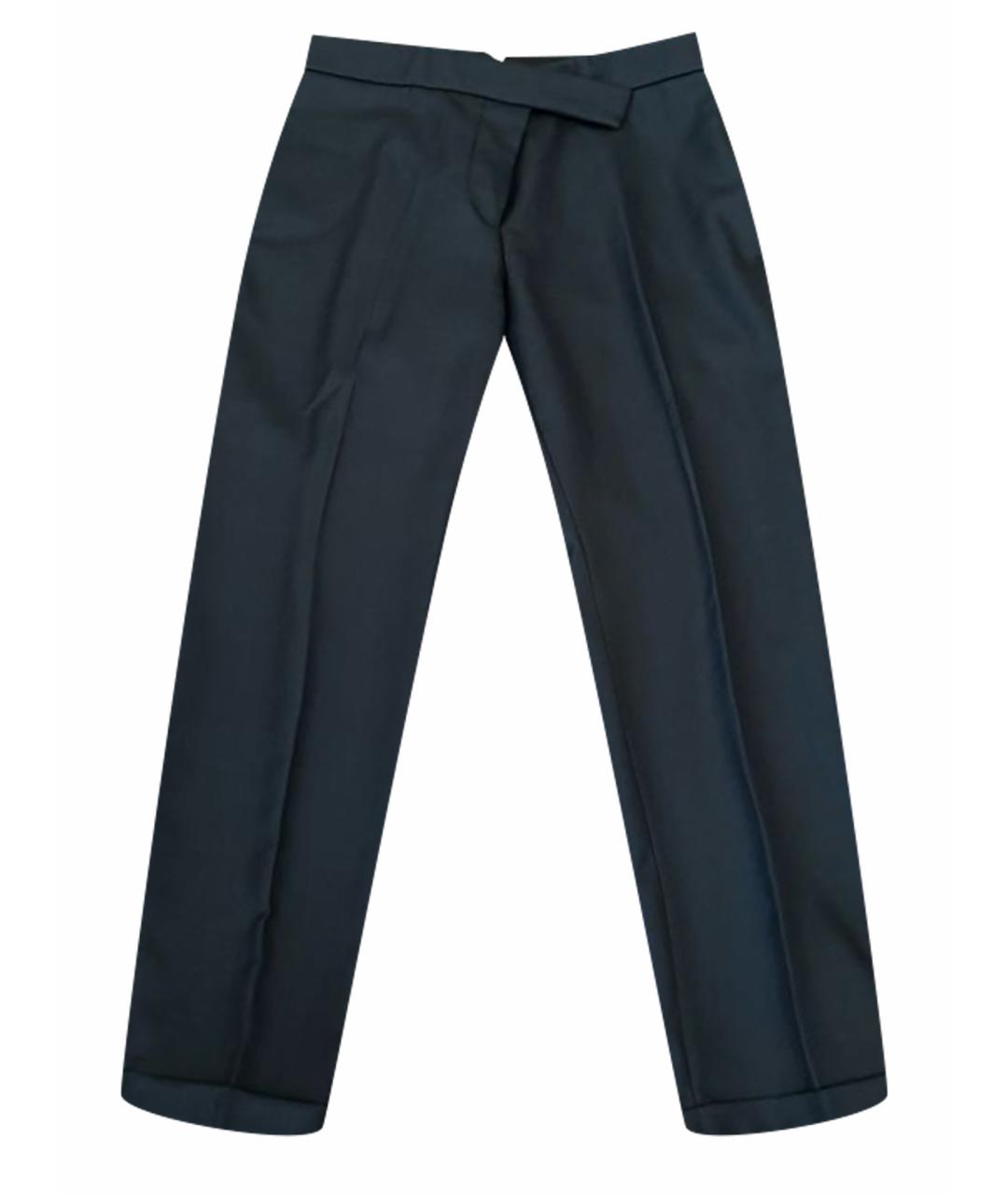 THOM BROWNE Темно-синие шерстяные брюки узкие, фото 1