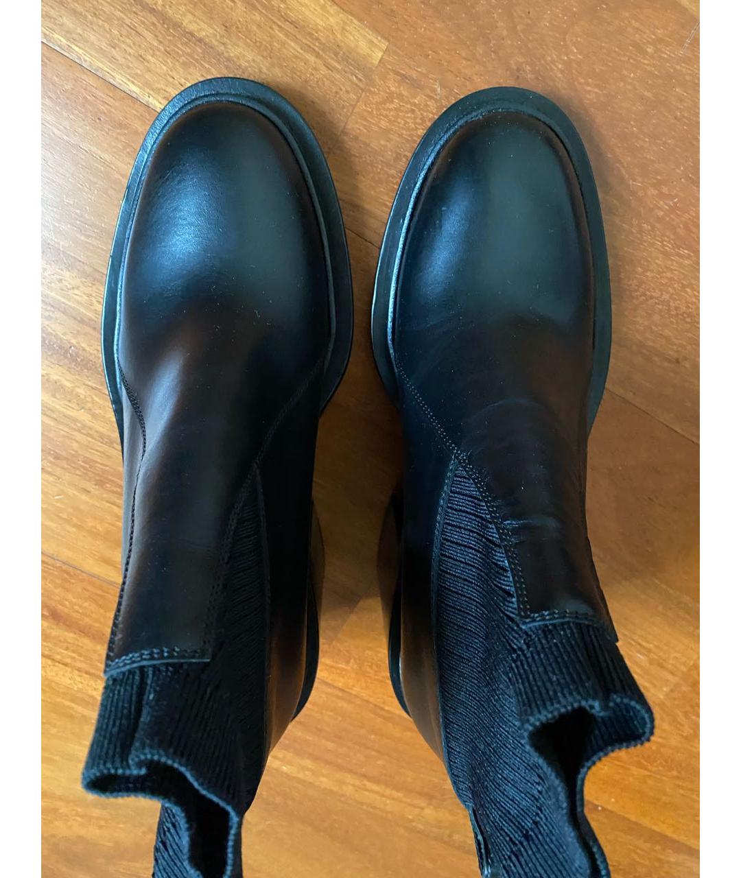JIL SANDER Черные кожаные ботинки, фото 3