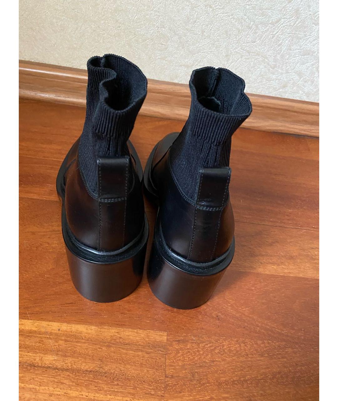 JIL SANDER Черные кожаные ботинки, фото 4