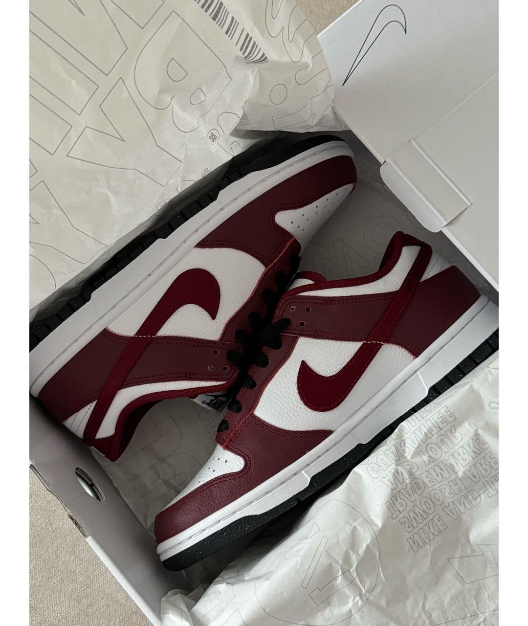 NIKE Бордовые кожаные кроссовки, фото 5