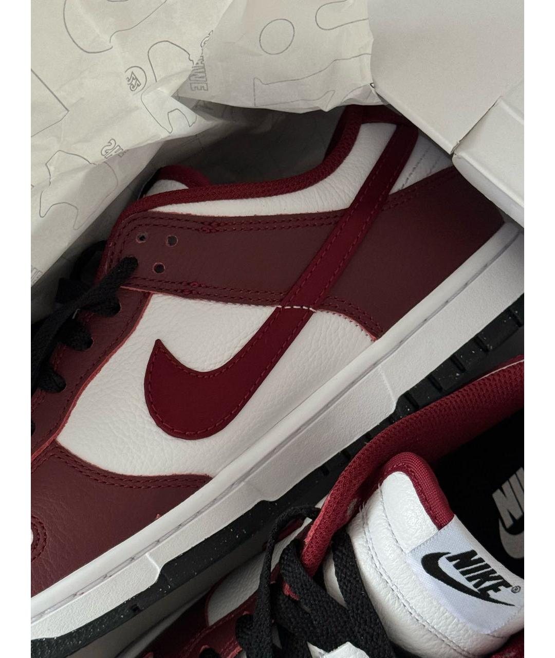 NIKE Бордовые кожаные кроссовки, фото 8