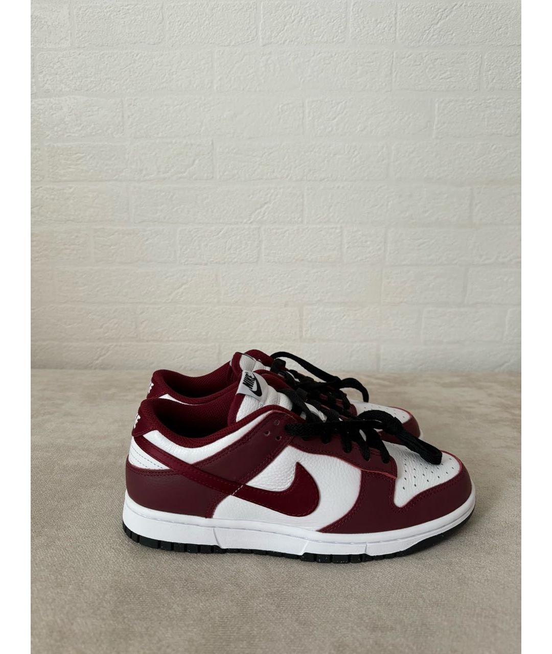 NIKE Бордовые кожаные кроссовки, фото 9