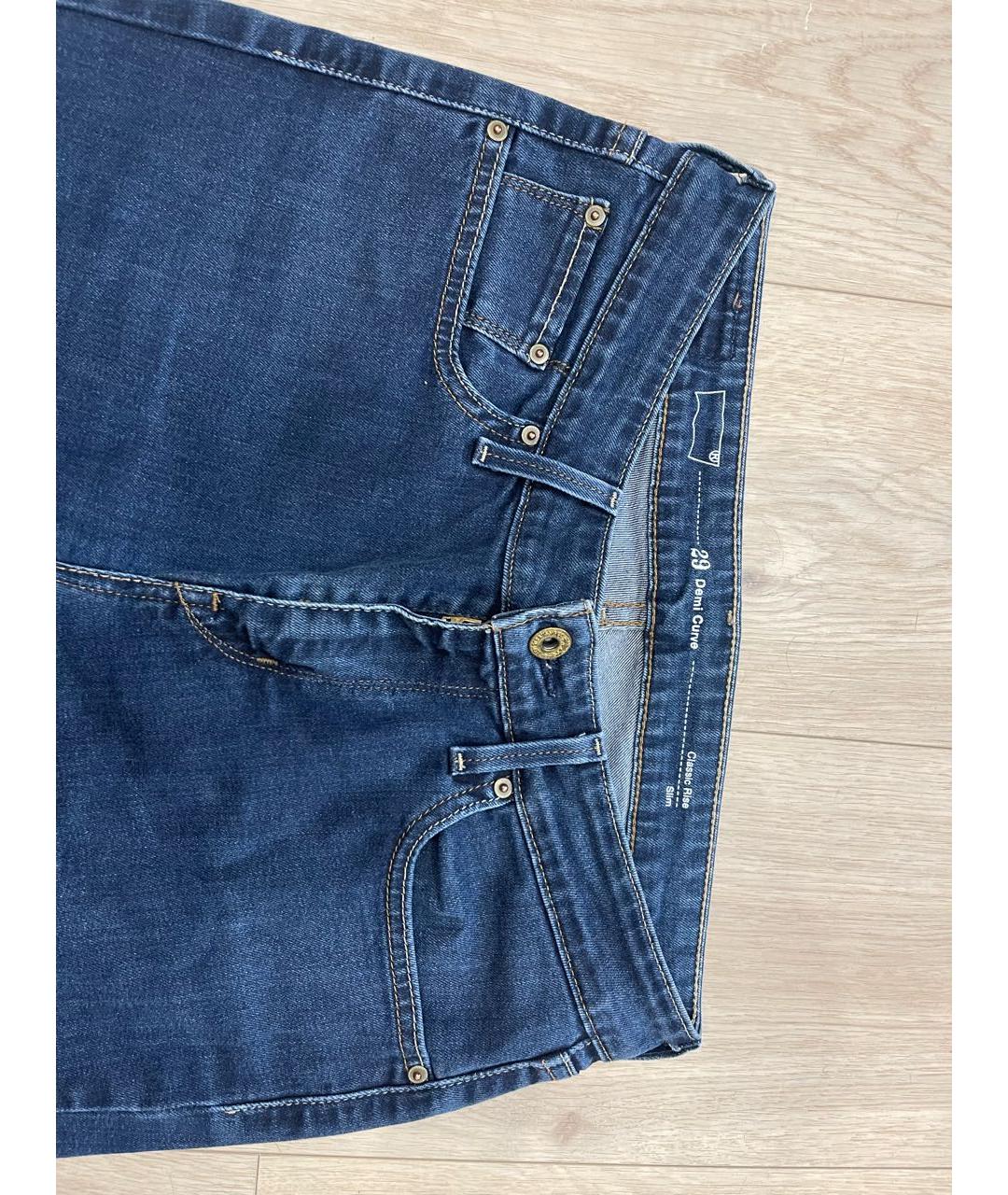 LEVI'S Синие хлопко-эластановые джинсы слим, фото 3