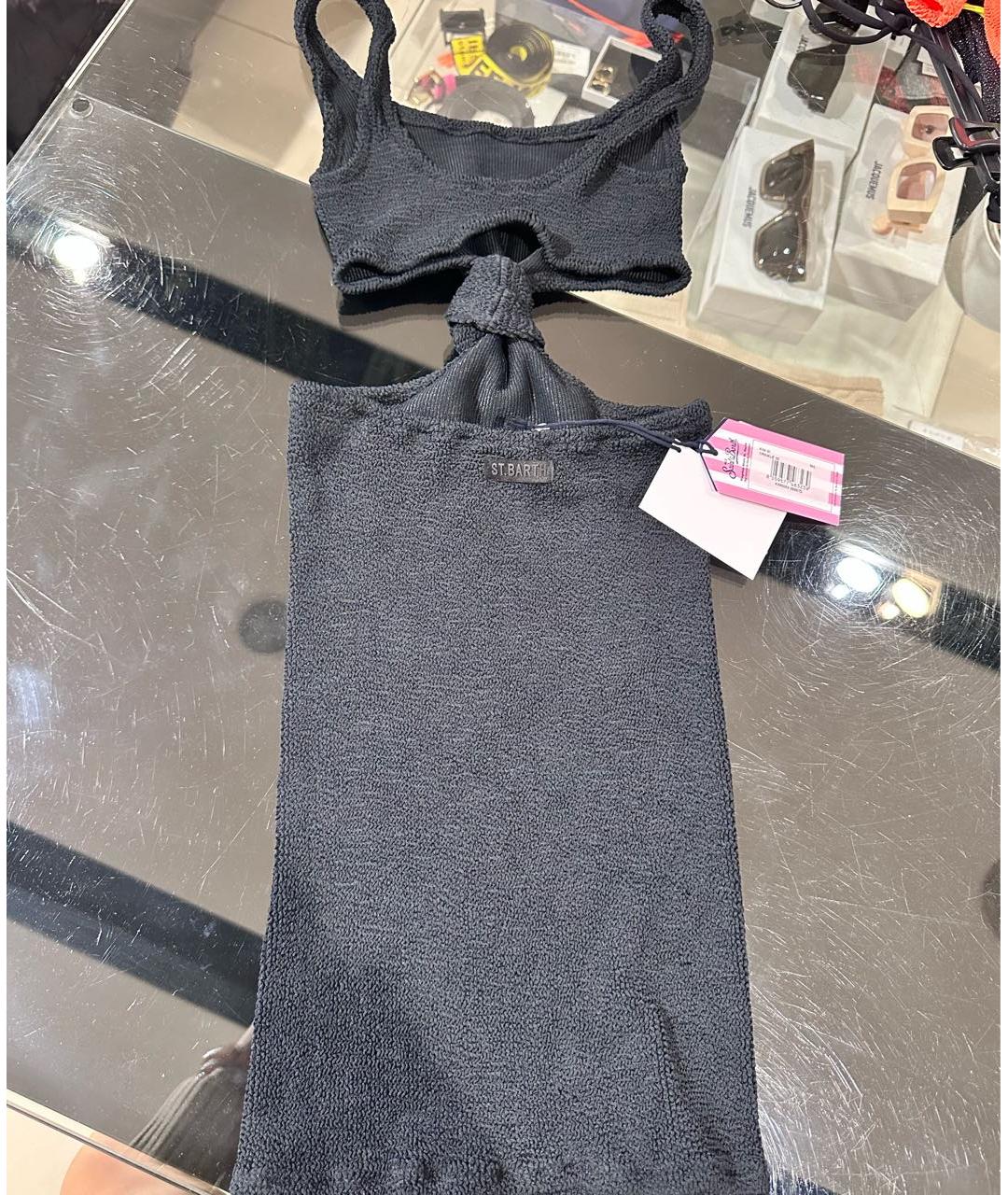 MC2 SAINT BARTH Черное полиамидовое платье, фото 2