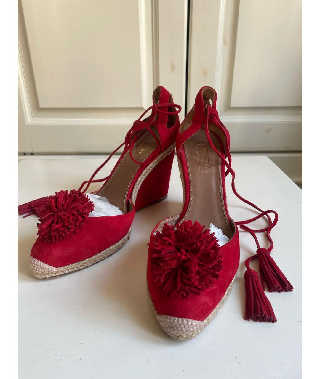 AQUAZZURA Красные замшевые туфли, фото 2