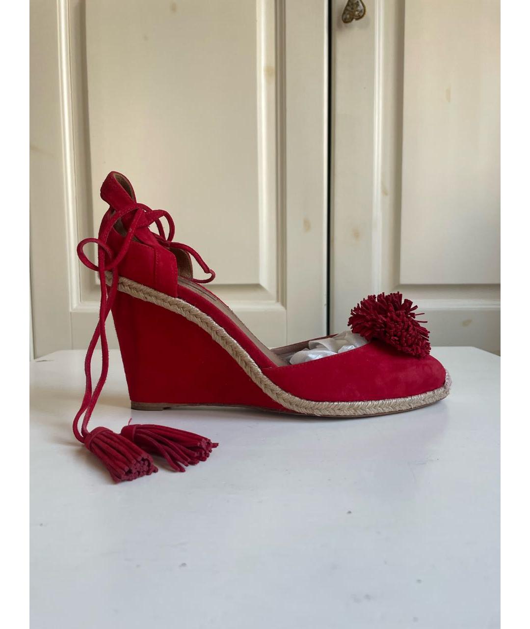 AQUAZZURA Красные замшевые туфли, фото 6