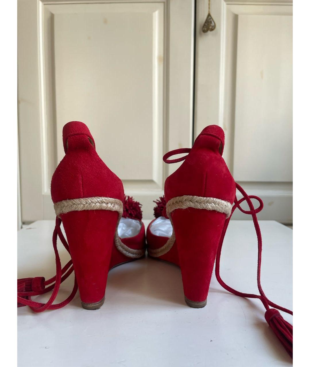 AQUAZZURA Красные замшевые туфли, фото 4